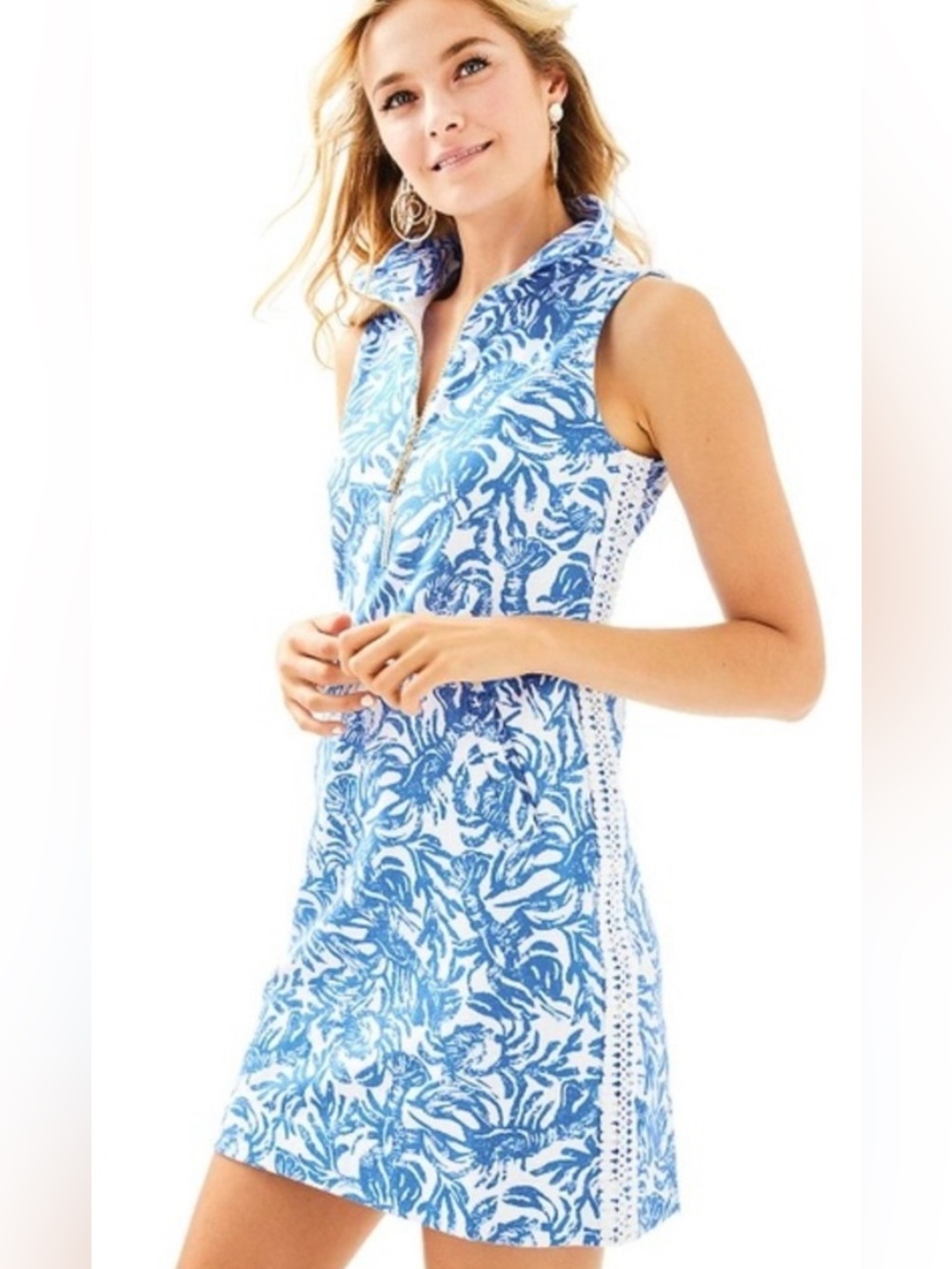 Lilly Pulitzer Blue and White Patterned Dress